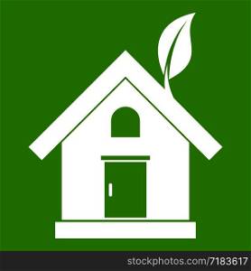 Eco house concept in simple style isolated on white background vector illustration. Eco house concept icon green