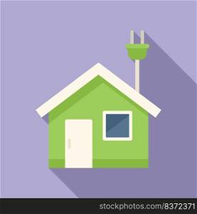 Eco house energy icon flat vector. Save electric. Ecology resource. Eco house energy icon flat vector. Save electric