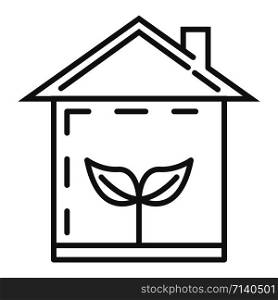 Eco house icon. Outline eco house vector icon for web design isolated on white background. Eco house icon, outline style