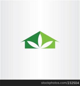 eco house leaf clean ecology home logo icon design