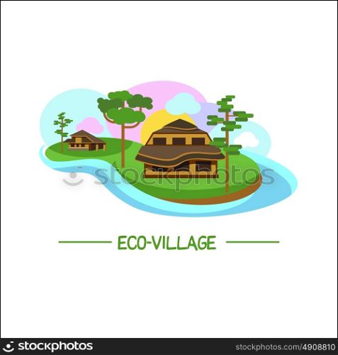 Eco-house. Logo eco-village. Corporate brand style.