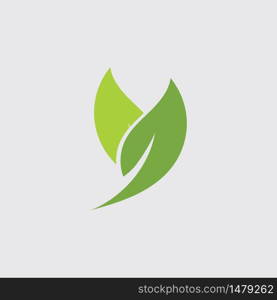 Eco icon green leaf vector illustration