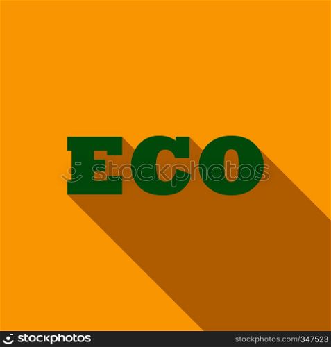 Eco icon in flat style with long shadow. Eco icon, flat style