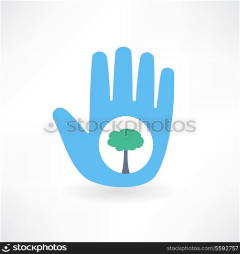 eco icon with tree