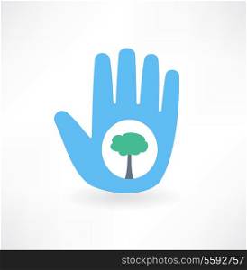 eco icon with tree
