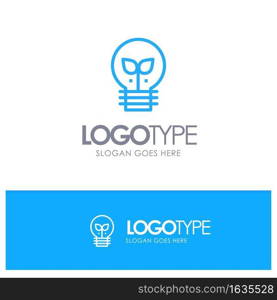 Eco, Idea, L&, Light Blue Outline Logo Place for Tagline