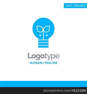 Eco, Idea, L&, Light Blue Solid Logo Template. Place for Tagline