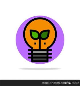 Eco, Idea, Lamp, Light Abstract Circle Background Flat color Icon