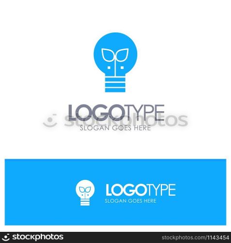 Eco, Idea, Lamp, Light Blue Solid Logo with place for tagline