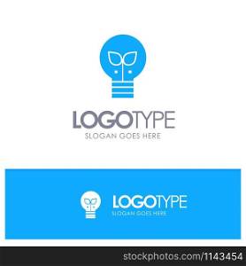 Eco, Idea, Lamp, Light Blue Solid Logo with place for tagline