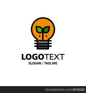 Eco, Idea, Lamp, Light Business Logo Template. Flat Color