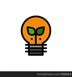 Eco, Idea, Lamp, Light Flat Color Icon. Vector icon banner Template