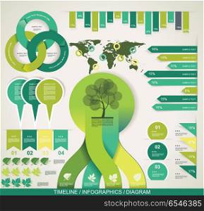 Eco Infographics Template. Set of graphic design elements, vector.. Eco Infographics Template. Set of graphic design elements, vecto