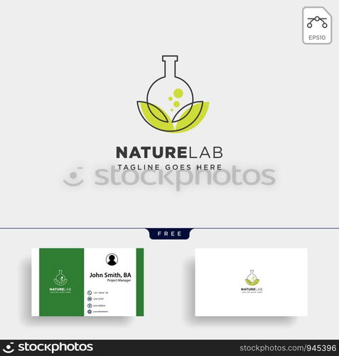 eco lab nature leaf simple line logo template vector illustration icon element - vector. eco lab nature leaf simple line logo template vector illustration icon element