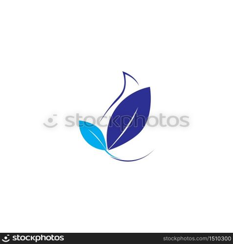 eco leaf and water illustration icon logo vector design