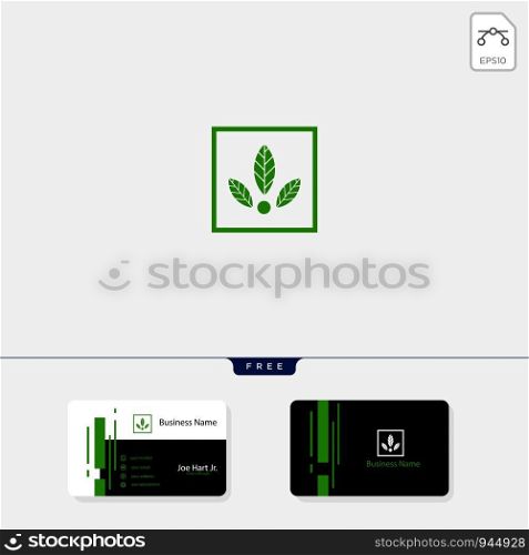 eco leaf creative logo template vector illustration, get free business card design template