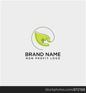 eco leaf hand care logo template vector illustration icon element isolated - vector. eco leaf hand care logo template vector illustration icon element