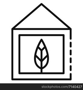 Eco leaf house icon. Outline eco leaf house vector icon for web design isolated on white background. Eco leaf house icon, outline style