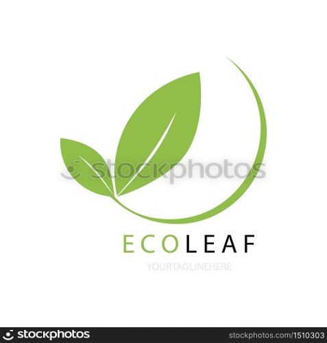 eco leaf illustration icon logo vector design