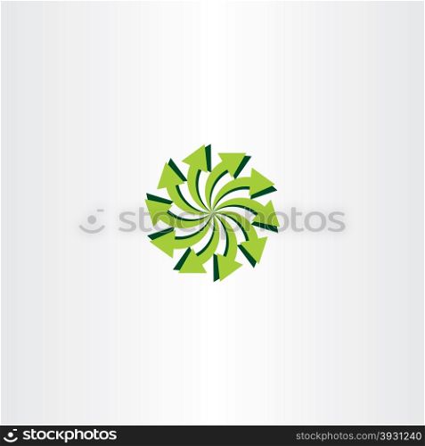 eco light green arrow circle icon element