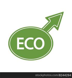 ECO logo on a white background. Arrow and banner.