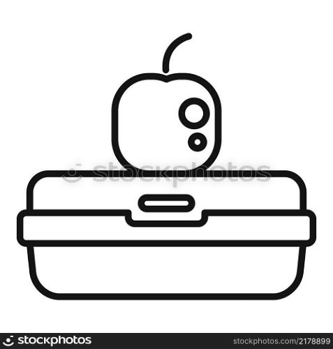 Eco lunch icon outline vector. School meal. Dinner meal. Eco lunch icon outline vector. School meal