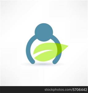Eco man icon. Logo design.