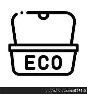 Eco Material Package For Street Food Vector Icon Thin Line. Carton Material Open And Closed Packaging Concept Linear Pictogram. Parcel, Box Shipping Equipment Black And White Contour Illustration. Eco Material Package For Street Food Vector Icon