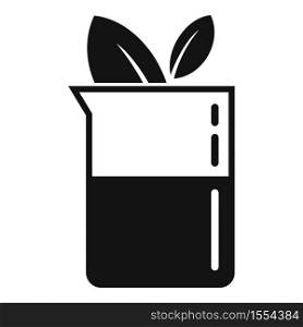 Eco medical liquid flask icon. Simple illustration of eco medical liquid flask vector icon for web design isolated on white background. Eco medical liquid flask icon, simple style