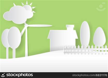 eco nature environment white paper cut style,vector,green