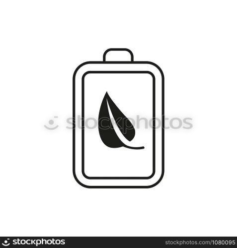 Eco nature leaf and battery icon.. Eco nature leaf and battery icon