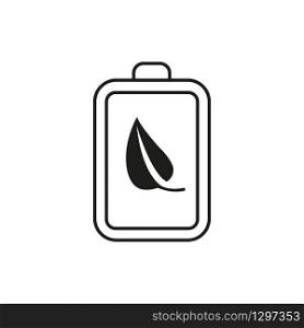 Eco nature leaf and battery icon.. Eco nature leaf and battery icon