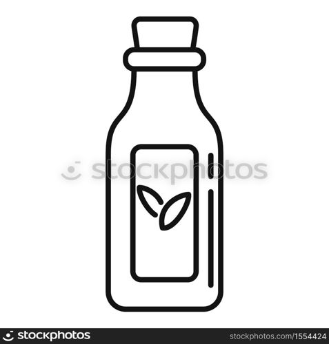 Eco oil bottle icon. Outline eco oil bottle vector icon for web design isolated on white background. Eco oil bottle icon, outline style