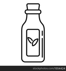 Eco oil bottle icon. Outline eco oil bottle vector icon for web design isolated on white background. Eco oil bottle icon, outline style