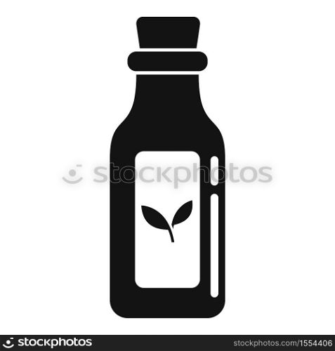 Eco oil bottle icon. Simple illustration of eco oil bottle vector icon for web design isolated on white background. Eco oil bottle icon, simple style