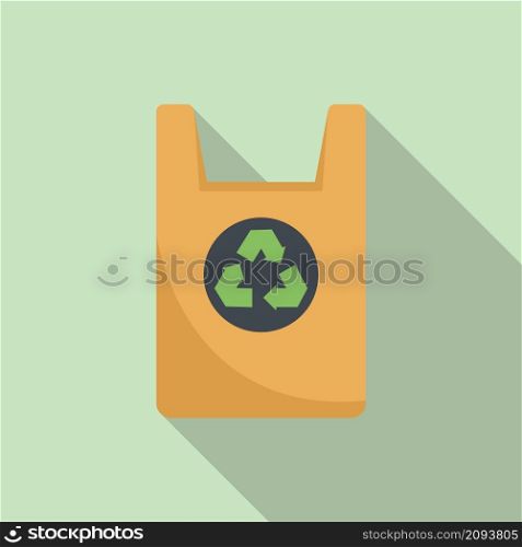 Eco package icon flat vector. Reusable fabric bag. Market package. Eco package icon flat vector. Reusable fabric bag