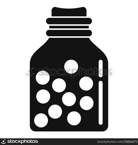Eco pills jar icon. Simple illustration of eco pills jar vector icon for web design isolated on white background. Eco pills jar icon, simple style