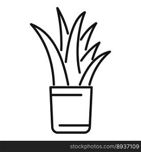 Eco plant icon outline vector. Office nature. Leaf flower. Eco plant icon outline vector. Office nature