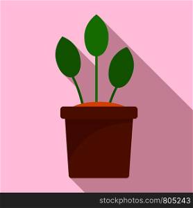 Eco plant pot icon. Flat illustration of eco plant pot vector icon for web design. Eco plant pot icon, flat style