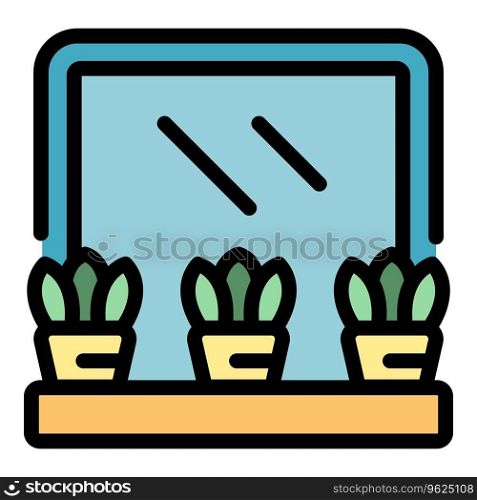 Eco plant pot icon outline vector. Indoor house. Summer home color flat. Eco plant pot icon vector flat
