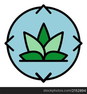 Eco plant target icon. Outline eco plant target vector icon color flat isolated. Eco plant target icon color outline vector