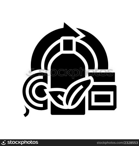 eco plastic glyph icon vector. eco plastic sign. isolated contour symbol black illustration. eco plastic glyph icon vector illustration