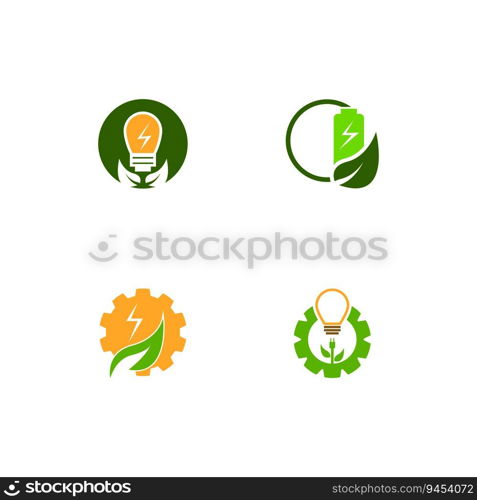 Eco Power Energy Logo Vector Template Illustration