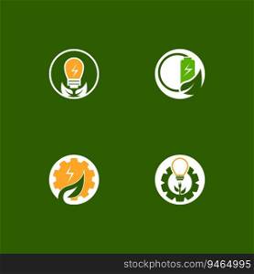 Eco Power Energy Logo Vector Template Illustration