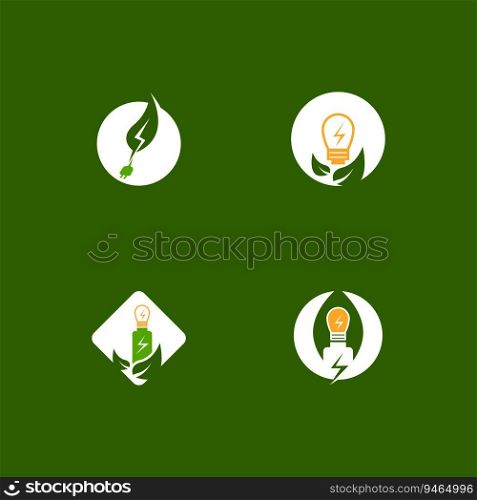 Eco Power Energy Logo Vector Template Illustration