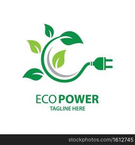 Eco power logo images illustration design