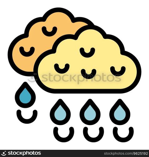 Eco rain cloud icon outline vector. Water power. Eco energy color flat. Eco rain cloud icon vector flat