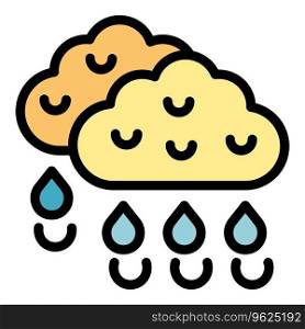 Eco rain cloud icon outline vector. Water power. Eco energy color flat. Eco rain cloud icon vector flat