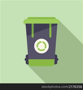Eco recycle bag icon flat vector. Global climate. Eco change. Eco recycle bag icon flat vector. Global climate