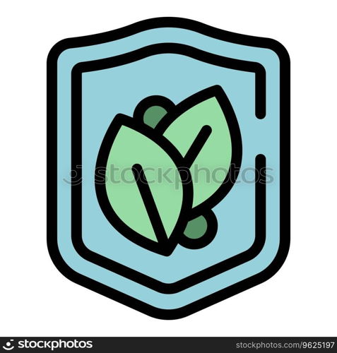 Eco shield icon outline vector. Energy plant. Power recycle color flat. Eco shield icon vector flat